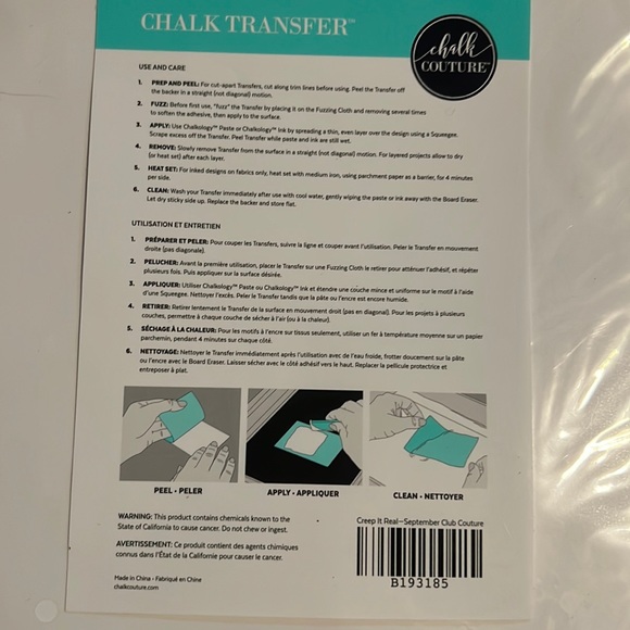 Creep it Real Chalk Couture Transfer Size B - Picture 2 of 3